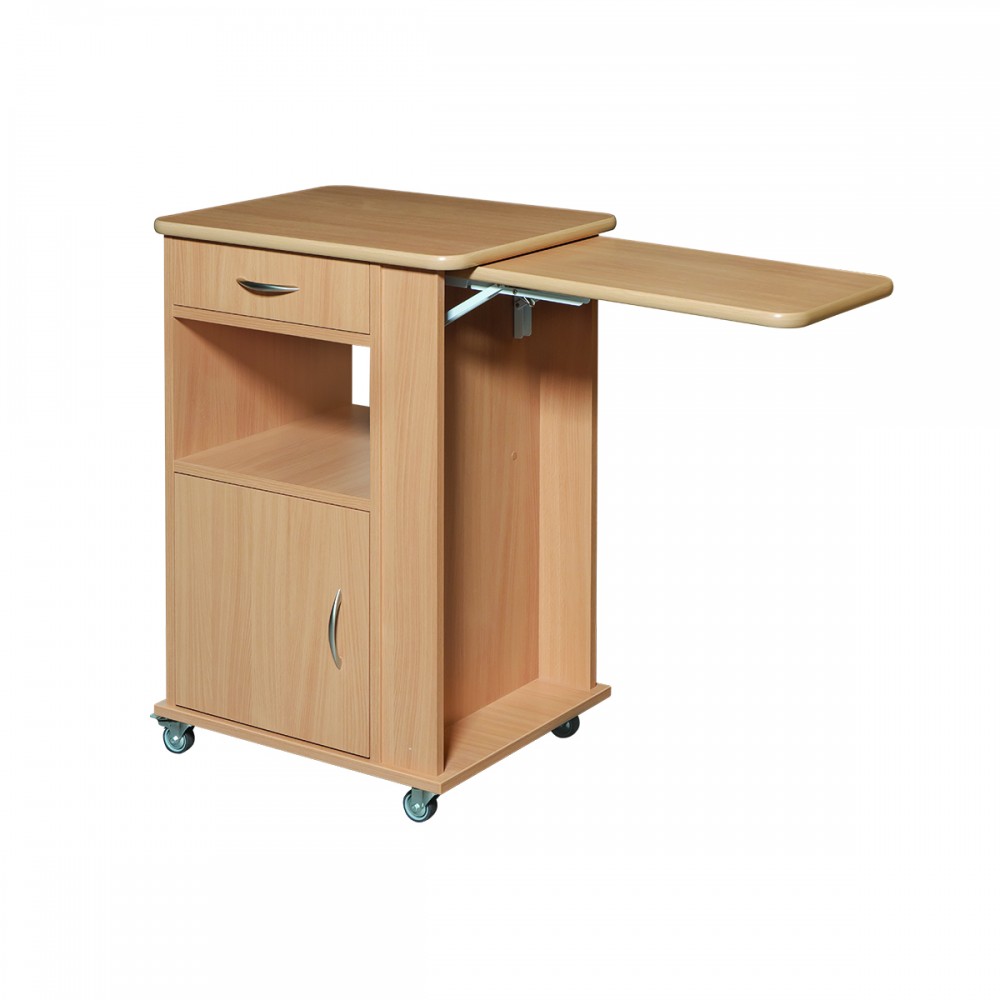 Κομοδίνο, Ξύλινο Τροχήλατο με Τραπεζάκι Τραπεζάκια - Κομοδίνα